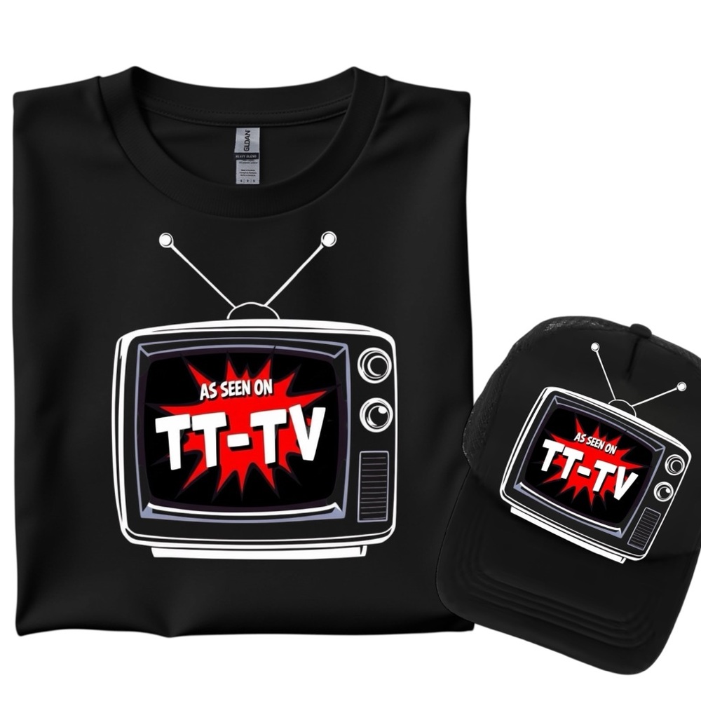 Custom Logo T-shirt and hat. Made to order New. S M L XL